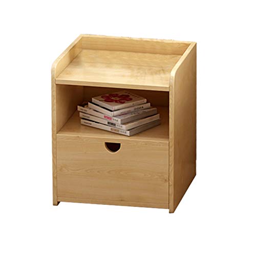 LUKEO Solid Wood Bedside Cabinet Simple Minimalist Bedroom Locker, Small Cabinet Rack, Bedside Table