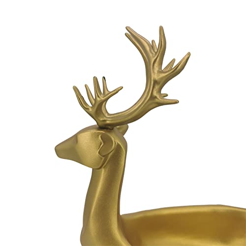 Tytlyworth Moose Resin Home Decor - Resin Reindeer Statue Key Holder - Sitting Deer Statues Christmas Reindeer Home Decor for Living Room TV Cabi