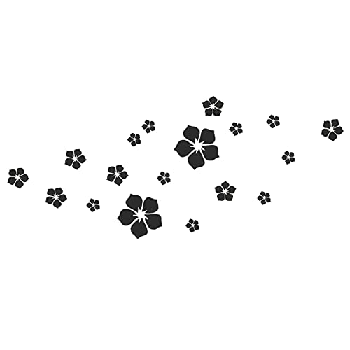 MVPACKEEY 18pcs Acrylic Mirror Wall Sticker Decal 3D Flower DIY Wall Decoration for Home Living Room Bedroom Decor (Black)