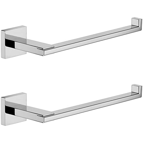 KOKOSIRI Hand Towel Bar Chrome Bathroom Hardware Towel Ring Holder Wall Mounted for Kitchen Toilet Cabinet, 2 Pack Polished Stainless Steel B3006