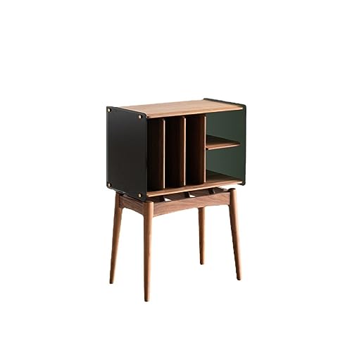 JYDQM Nightstand Book And Newspaper Cabinet Black Walnut Side Cabinet Nightstand Wabi-Sabi Wind Side A Few