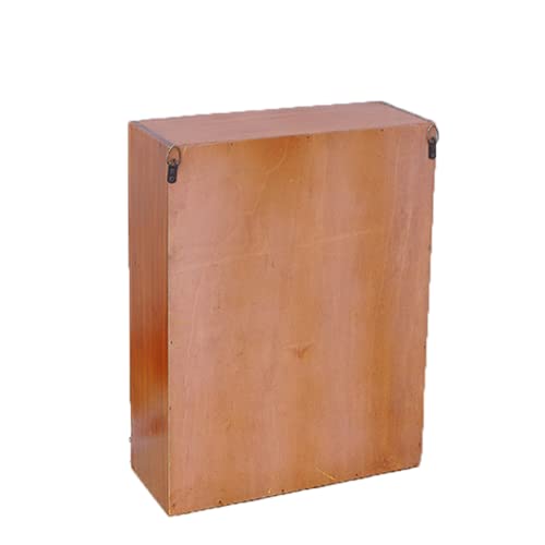 Nisorpa Small Cabinet Wall Mounted Rustic Display Cabinet Brown, Cupboard Storage Organiser Shelves W/Drawers,File Cabinet with Open Compartments