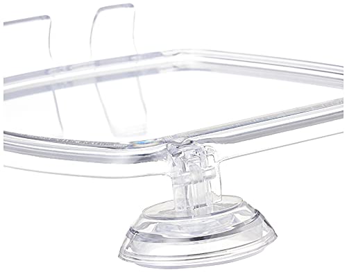 iDesign Power Lock Shaving Mirror, Rectangular Makeup Mirror with Suction Cups Made of Plastic, Clear