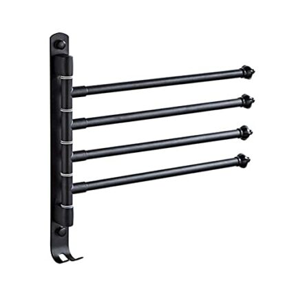 -Shelf,Towel Rack Bathroom Accessory Wall Mounted Towel Holder Swing Out Towel Bar Stainless Steel Bathroom Towel Rack 4-Bar Folding Arm Swivel H