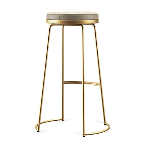 DINGZZ Nordic Bar Stool Wrought Iron Ins Creative Golden High Barstools Bar Chair Front Desk Lounge Chair Dinning Chair (Size : 75CM)