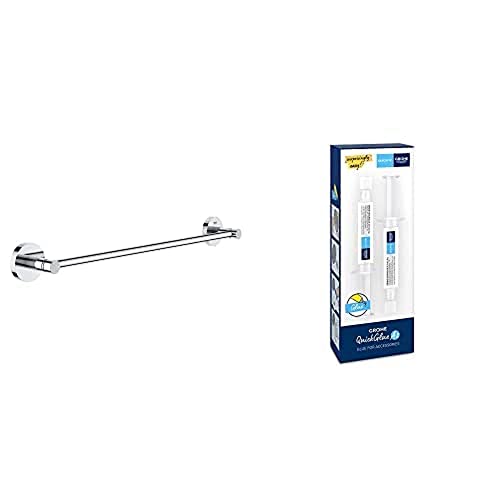 GROHE Start QuickFix Towel Rail (Metal, Concealed Fastening, Including Screws and Dowels, Extra Easy to Fit with GROHE QuickGlue), Size 504 mm, S