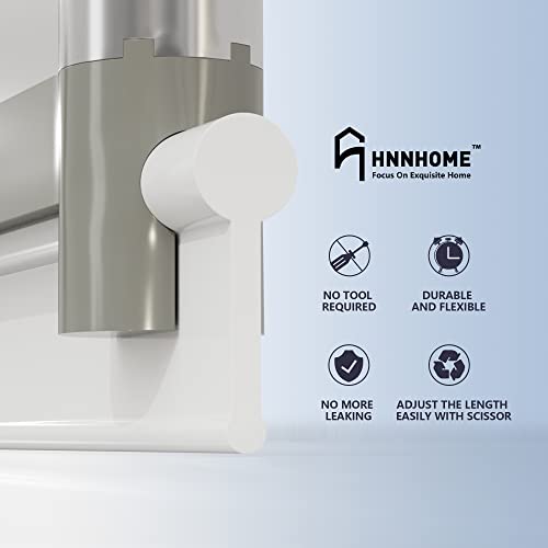 HNNHOME White Shower Screen Seal Strip for Folding Doors - 1 Metre