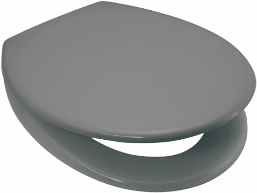 Ram® Grey Soft Close Toilet Seat with Adjustable Hinges LOO Toilet Seat Quick Release Easy Clean Bathroom Toilet Seat Grey