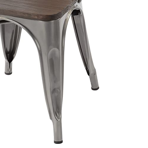 FurniutreR Dining Chair, Metal, Silver