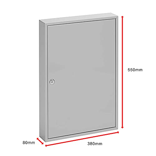 Sterling KC50H Single Door Key Cabinet with 50 Hooks, Grey