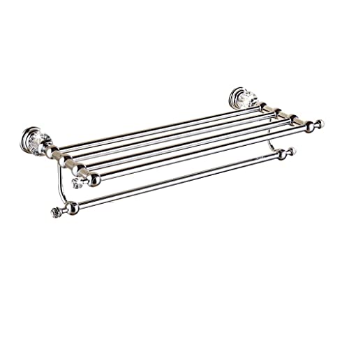 HIGOH Towel Racks,Bathroom Towel Rack Wall Mounted Towel Holder,Towel Rack,Wall Mounted Bathroom Accessories,Crystal Solid Brass Bath Hardware Ch