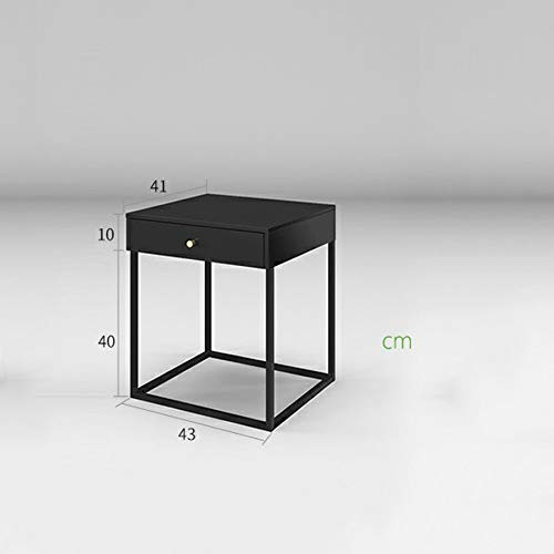 JYDQM Metal Bedside Table Bedroom Dining Table Furniture, Bedroom Furniture White Square Steel Bedside Table