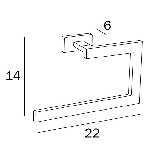 Inda A18160CR Lea Ring Towel Holder, Brass, Chrome, 6 x 22 x 14 cm