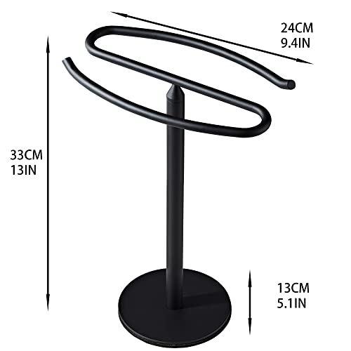 Matte Black Hand Towel Holder Stand, Free-Standing Towel Rack, SUS304 Stainless Steel Towel Bar Rack Stand, Tower Bar for Bathroom Kitchen Vanity