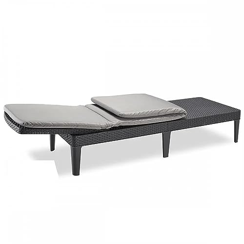 Keter Allibert Jaipur Sun Lounger with Cushion, graphitegray, 58 x 187 x 29 cm
