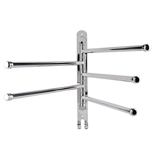 Cafopgrill Stainless Steel Bath Rack Wall Mounted Towel Rack Holder with Extra Long 2/3/4/5 Swivel Bars, Rotating Towel Holder for Kitchen, Bathr