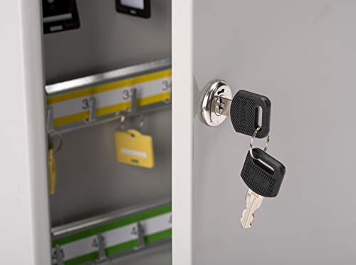 Sterling KC50H Single Door Key Cabinet with 50 Hooks, Grey