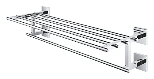 GROHE Start Cube Multi Towel Rack – Bathroom Wall Mounted Towel Shelf and Rail (Metal, Concealed Fastening, Including Screws and Dowels, Durable