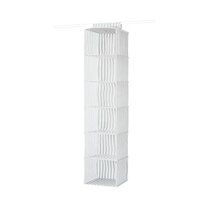 Compactor Hanging Organiser for Shoes and Clothing, 6 Compartments, Velcro Fastening, Supports up to 6kg, White, Anton Range, Polypropylene, 30 x