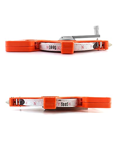 QWORK Open Reel Tape Measure, Fibreglass Surveyors Tape, 50M /165 FT
