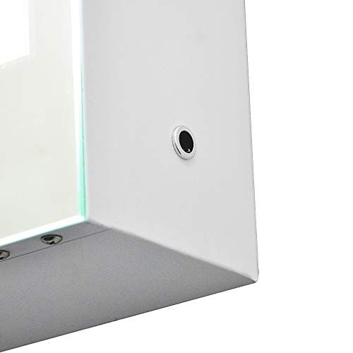 KAASUN Wall Mounted LED Bathroom Mirror Cabinet Sensor Switch and Shaver Socket Multifunctional Intelligence Storage Cabinet 650x600x125mm White