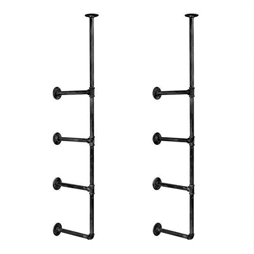 KEppd Wine Rack Wrought Iron Pipe Rack European Style Wall Hanging Wine Rack Ceiling Shelf 4 Layers Easy To Install DIY Kitchen Living Room Bar S