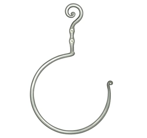 RTZEN Matte Black Towel Ring - Wrought Iron Swirl Towel Ring for Bathroom - Decorative Hand Towel Holder for Kitchen - Farmhouse Decor Black Bath