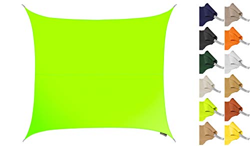 Kookaburra 2m Square Water Resistant Garden Patio Sun Shade Sail Canopy 96.5% UV Block with Free Rope (Ivory)