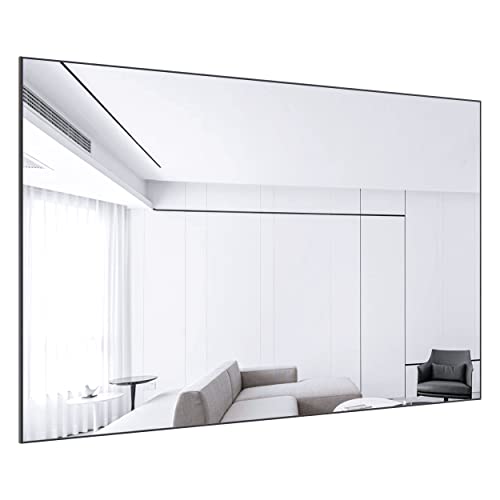 WONSTART Bathroom Mirror with Shelf, White Rectangle Wall Mirror for Living Room Bedroom Entryway, Bathroom Mirrors for Wall, Hanging Mirror for