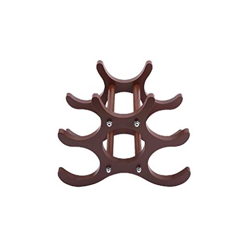 DLOETT Wooden Wine Rack- Stores Bottles of Wine - Sleek and Chic Looking - Minimal Assembly Required (Brown)