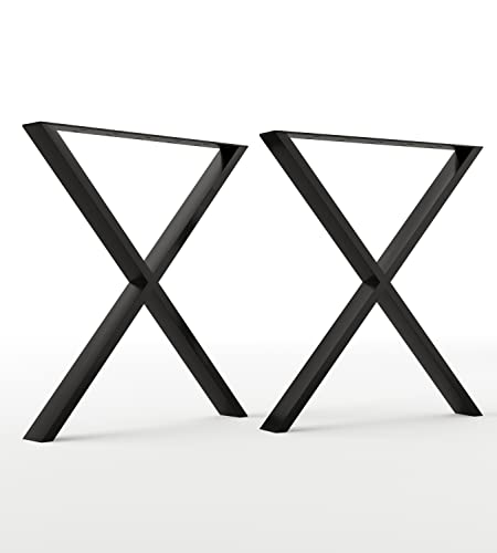 Blyty Premium X Frame Industrial Furniture Legs – Sturdy Black Dining Table, Coffee Table Legs, Breakfast Bar Table Stand for DIY Projects – Set
