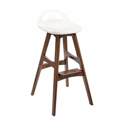 DINGZZ Barstools Chair Footrest with Backrest Seat Dining Chairs for Kitchen Pub Café Bar Stool 4 Wood Legs Max Load 150 Kg