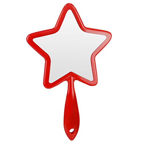 FOMIYES 1Pcs Handheld Mirror Five-pointed Star Shaped Handle Mirror Woman Makeup Mirror Handhold Travel Mirror with Handle (Random Color)