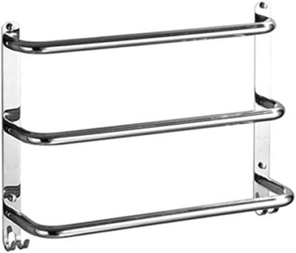 XHALERY With Hook Towel Rack With Three Rods SuS 304 Stainless Steel,Bathroom Wall-Mounted Towel Rail Easy To Clean(Color:60cm)