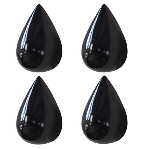 MARGUERAS 4pcs Water Drop Shaped Minimalist Design Decorative Creative Wall Mounted Coat Hat Hanger Hook (Black)