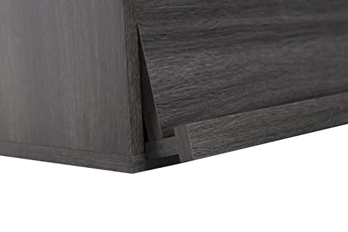 Iris Ohyama, Cabinet with 2 shelve & folding doors/Wooden Cabinet/Flap rack/Storage Cabinet, Adjustable shelf height 3.2 cm, Office, Living Room