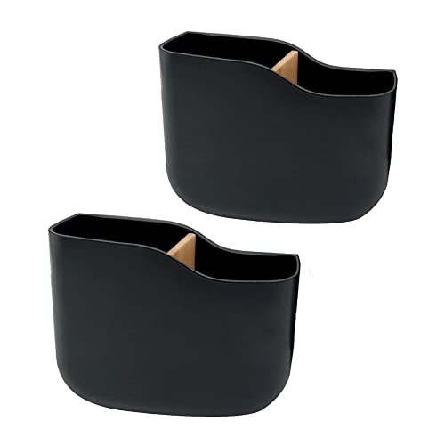 SUNFICON 2 Pack Adhesive Remote Control Holder Wall Mount Media Player Controller Holder Universal TV Remote Organiser Caddy Box Hollow Bottom Ea