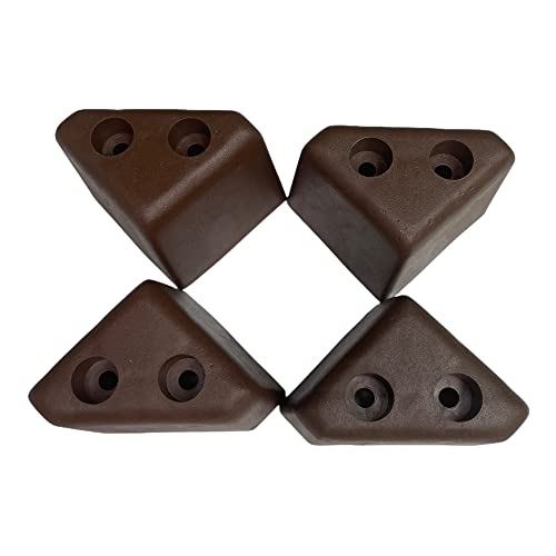 ProFurnitureParts 2.25" Tall Triangle Corner Sofa Legs, Brown Color, Set of 4, HDPE Plastic