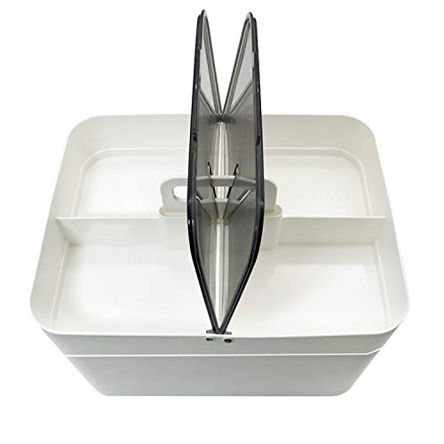 Medical Box Storage Box, First Aid Box, Portable Medicine Container Box, Medicine Tin with Double Layer and 4 Compartments, Home Office Car Schoo