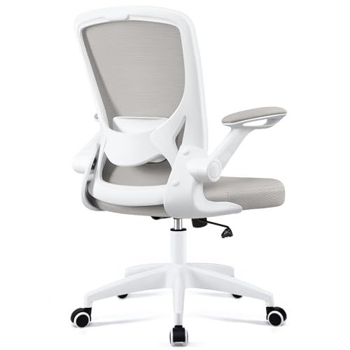 KERDOM Ergonomic Office Chair, Breathable Mesh Desk Chair, Lumbar Support Computer Chair with Wheels and Flip-up Arms, Swivel Task Chair, Adjusta