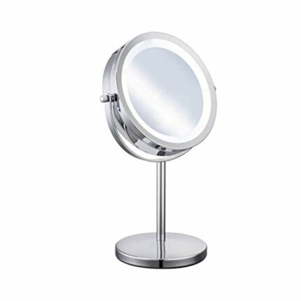 SkiPdr 5X Magnification Facial Makeup Cosmetic Mirror Round LED Light Makeup Mirror