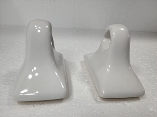 Vintage Snow White Ceramic Towel Bar Rod Rack Post Holder Brackets Tile Set Mid Century Modern Retro