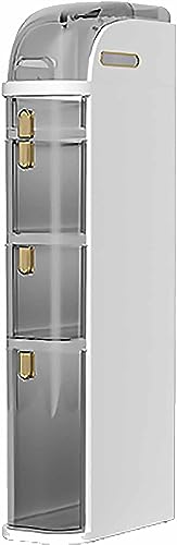 4 Tier Toilet Paper Holder Cabinet with Drawers Free Standing Toilet Paper Holder Narrow Skinny Bathroom Storage Cabinet Corner Floor Cabinet Ver