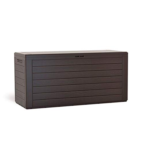 Prosperplast ZA1215 Garden Chest 190 Litres Woodebox Plastic in Anthracite 78 x 43.3 x 55 cm, Small
