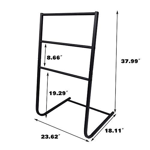 Freestanding Metal Towel Rack Scarf Rack Coat Rack 3 Bars Freestanding Drying Shelf For Bathroom, Bedroom, Living room 3-Tiers Black