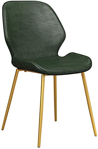 Kitchen Dining Chair with Matel Legs Modern Simple PU Leather Backrest Chair Kitchen Living Room Lounge Counter Chairs (Color : Light gray, Size