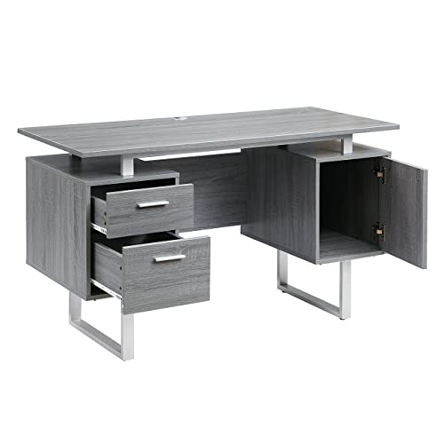 N/A Computer Desk Work Surface Desk With 2 Storage Drawers And 1 File Cabinet Home Office Furniture (Color : A)
