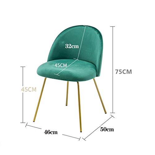 Modern Kitchen Dining Room Chairs Velvet Dining Chair Soft Seat And Back Velvet Living Room Chairs with Sturdy Metal Legs Kitchen Chairs (Color :