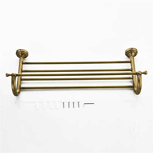HIGOH Towel Racks, Bathroom Towel Rack Wall Mounted Towel Holder,Bathroom Copper Towel Rack,European Retro Antique Bathroom Towel Bars,Double She