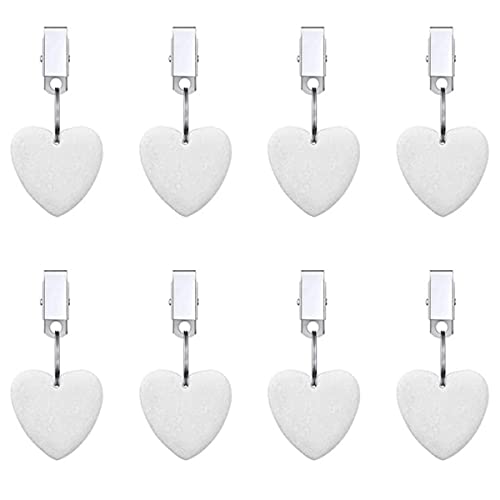 WANGCL 8PCS Tablecloth Weights Tablecloth Pendant With Stainless Steel Clip For Outdoor Family Dinner Garden Party Wedding Camping Picnic-Heart S
